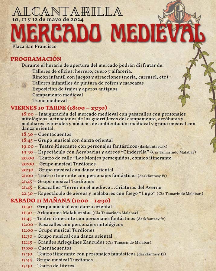 mercado medieval alcantarilla programa 1