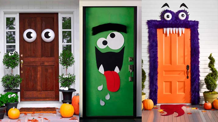 puerta halloween caras divertidas 2