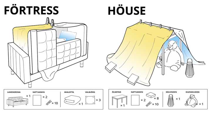 6 formas creativas de construir tu fortaleza con IKEA