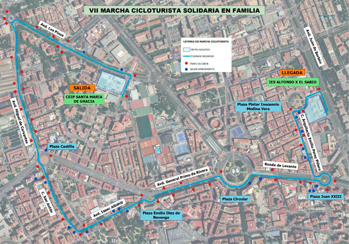marcha cicloturista solidaria familia 2023 mapa