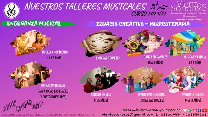 Talleres musicales en Vientos Sonoros. Curso 2021-..