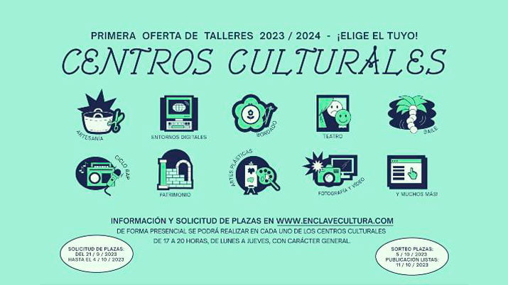Nueva oferta de talleres en Centros Culturales de Murcia 2023-2024